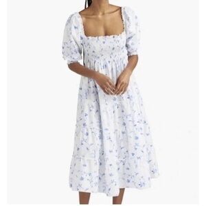Hill House Home Nap Dress, Blue Botanical, M